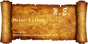 Meier Ellina névjegykártya